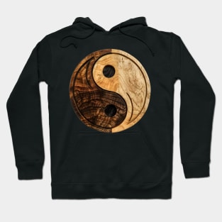 Circular wooden Yin Yang Logo Hoodie